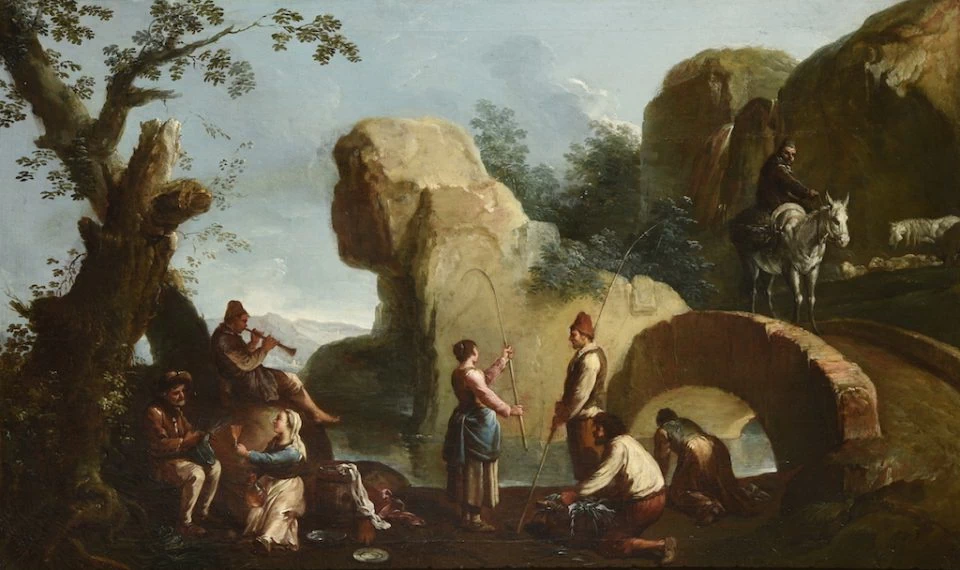 Figure al bordo del fiume